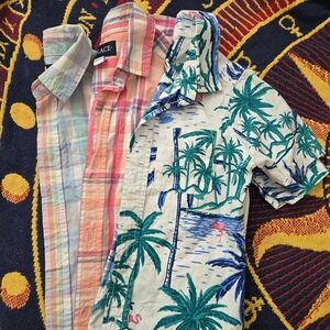 The Children's Place Multicolor Plaid and Tropical Print Shirts